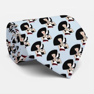 Cravate Femme Art Déco Vintage portant un chapeau des gant