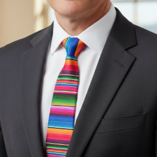 Cravate Festa de la couverture mexicaine rayures colorées 