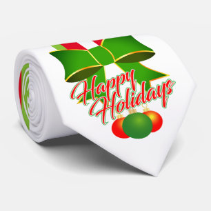 Cravate Festive avec blanc rouge et vert sur les Joyeuses 