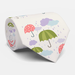 Cravate Fête de la pluie d'automne avec Motif parapluie