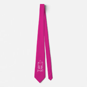 Cravate Fête de Noël rose