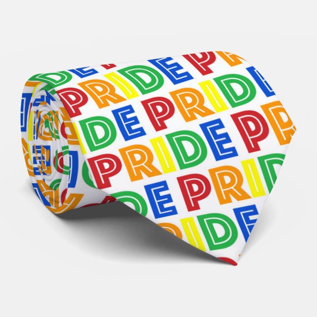 Cravate Fête du mois des Gay pride LGBT Rainbow Letters (Roulé)