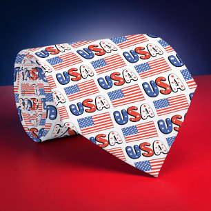 Cravate Fête - Quatre juillet Col patriotique USA