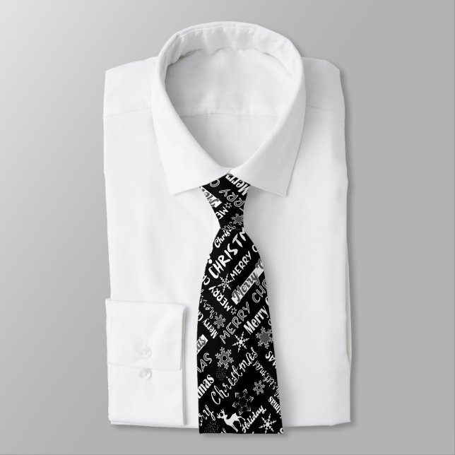 Cravate Fêtes de Noël, motif de Noël (Attaché)