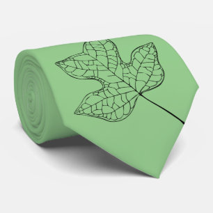 Cravate Feuille d'arbre de tulipe illustrée