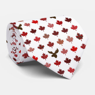 Cravate Feuille d'érable canadienne et tête d'orignal