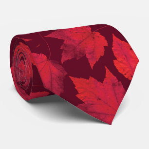 Cravate Feuille d'érable rouge d'automne