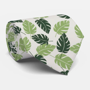 Cravate feuille tropicale couleur sauge poussiéreu