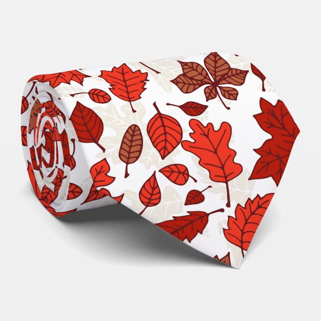 Cravate Feuilles d'automne motif (Roulé)