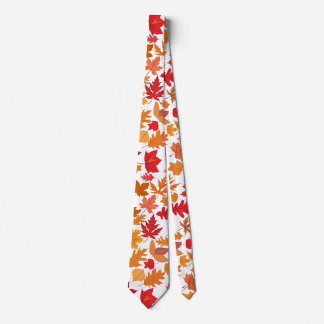 Cravate Feuilles d'automne motif 02 Non BG (Devant)