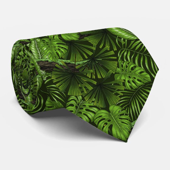 Cravate Feuilles de la jungle (Roulé)