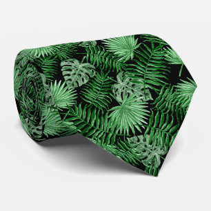 Cravate Feuilles de palmier vert tropical chic Été Art