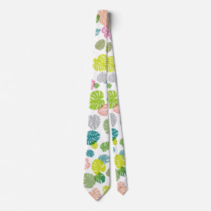 Cravate Feuilles tropicales multicolores