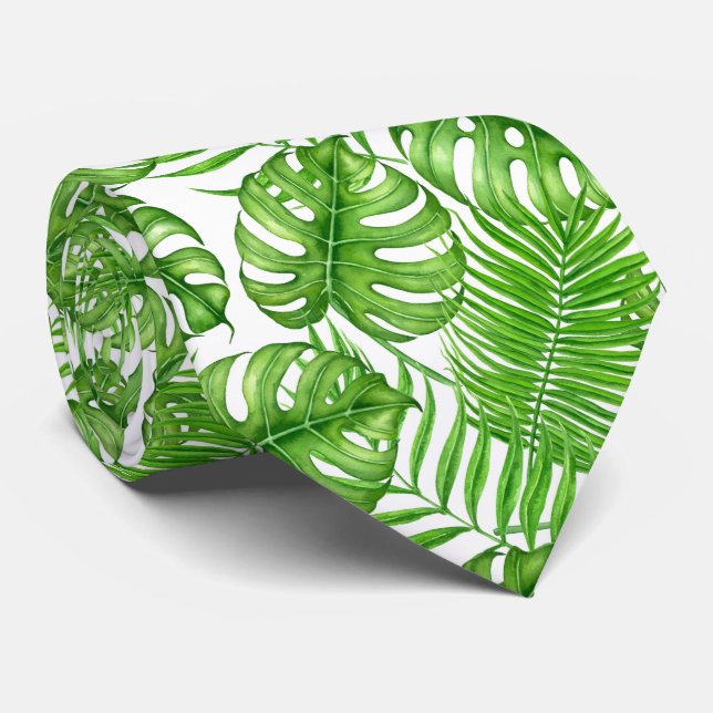 Cravate Feuilles tropicaux (Roulé)