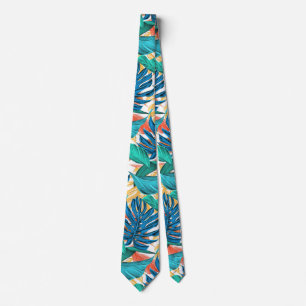 Cravate Feuilles tropicaux exotiques