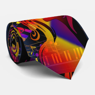 Cravate Fille Danser Sur Musique Note Arrière - plan Grand