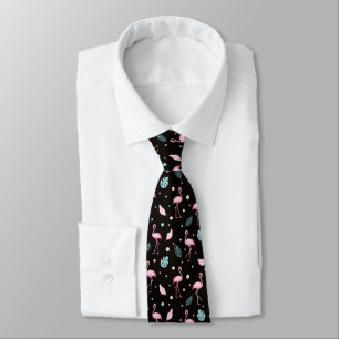 Cravate Flamant Rose Élégant Motif Exotique