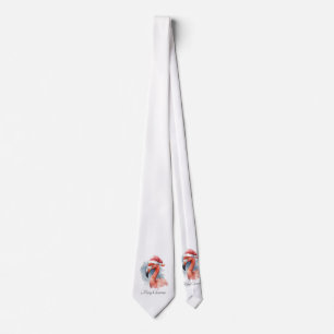Cravate Flamant rose père Noël Snowbird, personnalisé