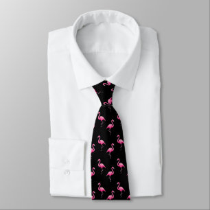 Cravate Flamant rose rose Motif Trendy Tropical Moderne