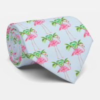 Flamant rose rose Palmiers Style tropical