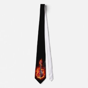 Cravate flamboyante de guitare