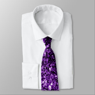 Cravate Flamme de parties scintillant foncé violet brillan