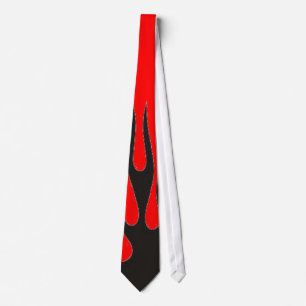 Cravate Flamme noire (rouge)