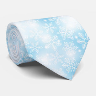 Cravate Flammes de neige et lumières bleu