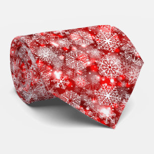 Cravate Flammes de neige sur rouge