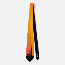 Cravate flèche faîtière kanak, orange sanguine krawatte
