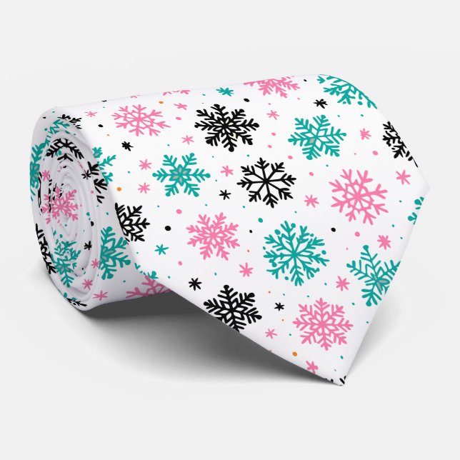 Cravate Flèches de neige rétro (Roulé)