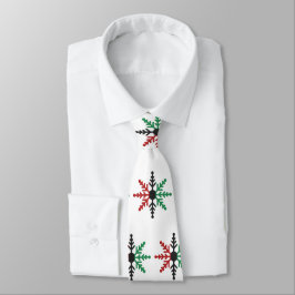 Cravate Flèches de neige rouge noir vert Motif Kwanzaa Nec