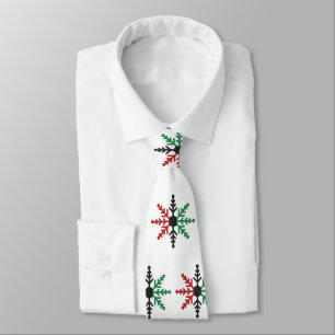 Cravate Flèches de neige rouge noir vert Motif Kwanzaa Nec