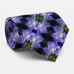 Cravate Fleur Clematis violet doux Motif Abstrait