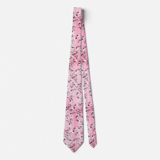 Cravate Fleur de cerisier rose (Devant)