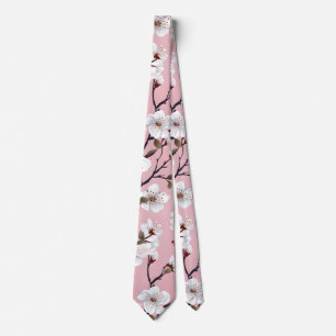 Cravate Fleur de cerisier rose japonais Sakura Floral Prin