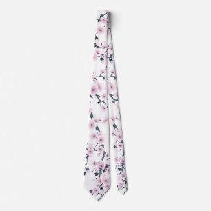 Cravate Fleur de cerisier rose rose pâle