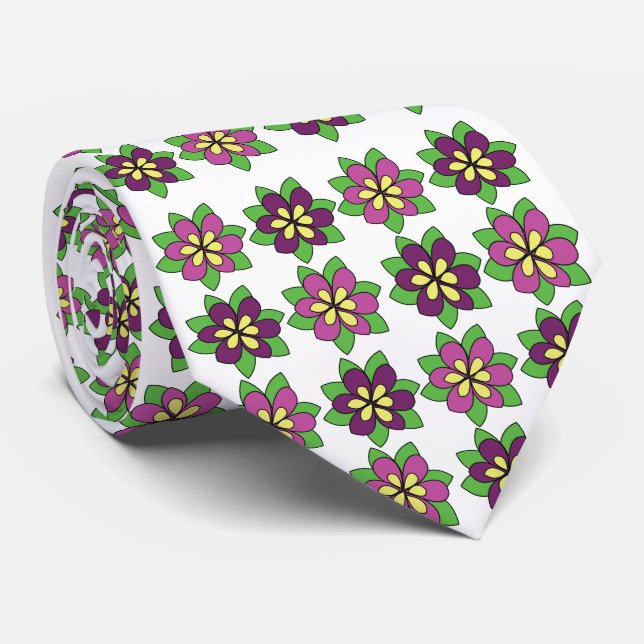 Cravate Fleur de clématite pourpre (Roulé)