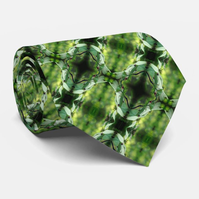 Cravate Fleur de Dogwood sauvage fleurit Motif Abstrait (Roulé)