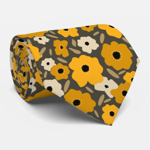 Cravate Fleur de doodle scandinave personnalisable