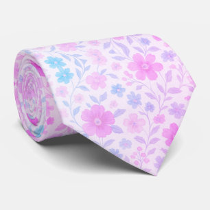 Cravate Fleur de printemps au pastel doux