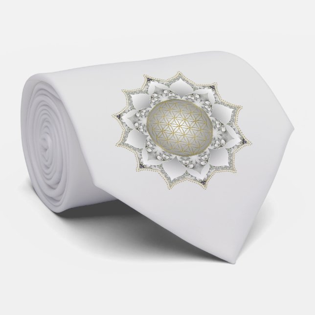 Cravate Fleur De Vie - Blossoms Mandala 1 (Roulé)