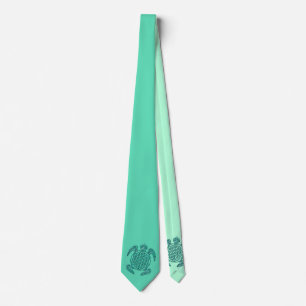 Cravate Fleur de vie / Blume des Lebens tortue turquoise