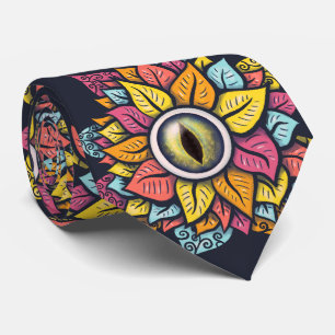 Cravate Fleur des yeux trippé bizarre surréaliste