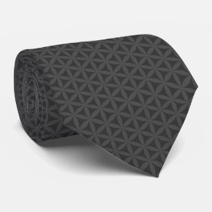 Cravate Fleur gris foncé du Motif de vie