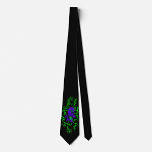 Cravate Fleur Lily violette sur noir