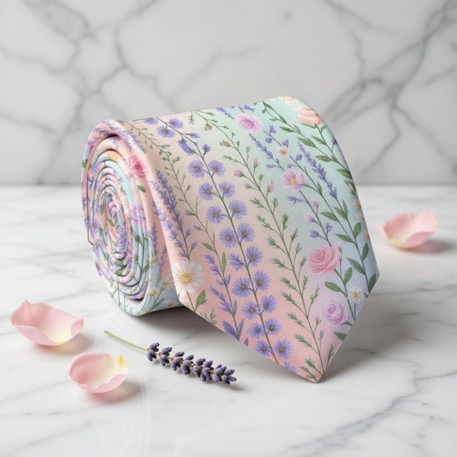 Cravate Fleur pastel (Créateur téléchargé)