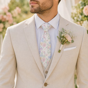 Cravate Fleur pastel rêveuse
