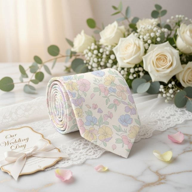 Cravate Fleur pastel rêveuse (Créateur téléchargé)