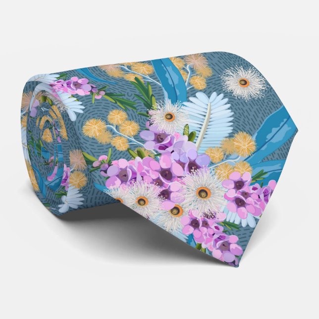 Cravate Fleur sauvage australien été (Roulé)